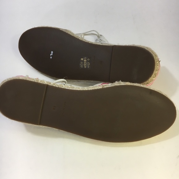 Jasper & Jeera Pink Khaki striped espadrilles NEW - Picture 7 of 8